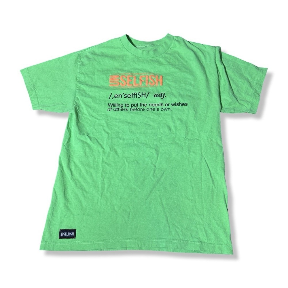 Vintage Selfish Yellow Graphic T Shirt Size XL 90s